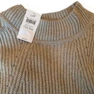 RELISTING- J JIll Stunning NWT Cable Sweater Poncho Tan Birch One Size 1X 2X 3X